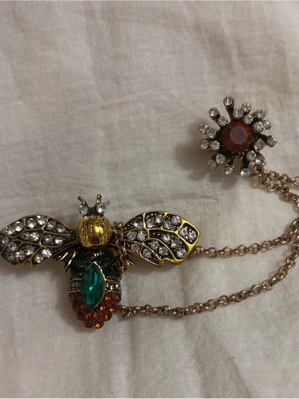 Aratta Firefly Brooch with Green, Yellow, Amber and Clear Crystals retails $40 - Picture 4 of 5